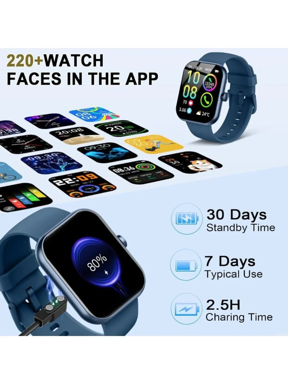 HD Smart Watch for Men & Women - Make/Receive Calls, 1.96” Touchscreen, 2026